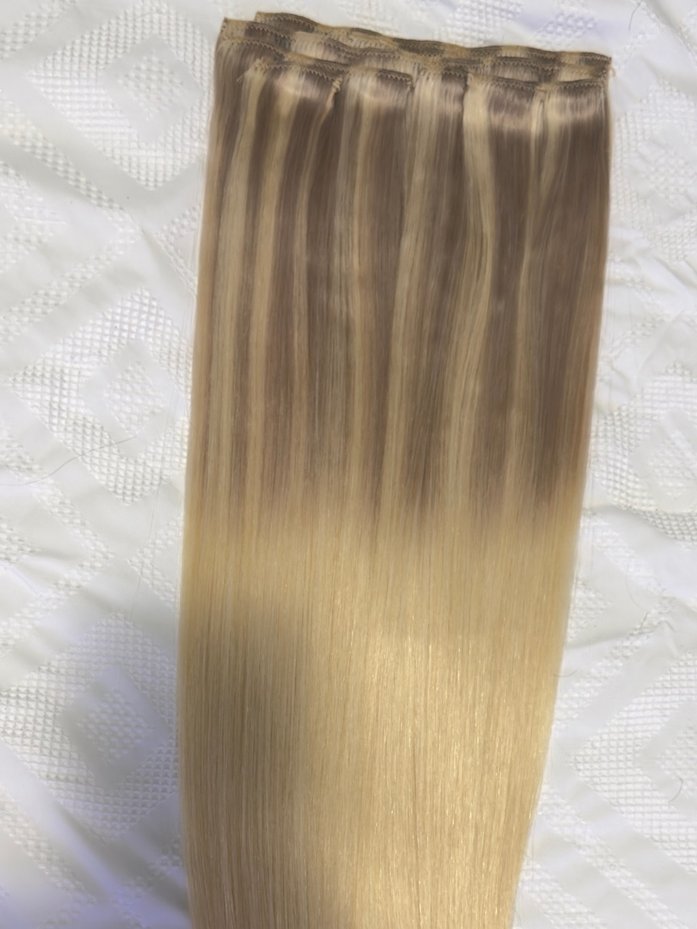 Clips ins human hair extensions - Ash & platinum color